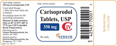 This Is A Picture Of The Label Carisoprodol Tablets, Usp, Usp, 350 mg, 100s Count. (Carisoprodol Tabs 350mg 100ct)